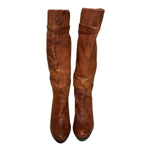 Women's Sz 6M Frye Tall Leather Mimi Scrunch Boots